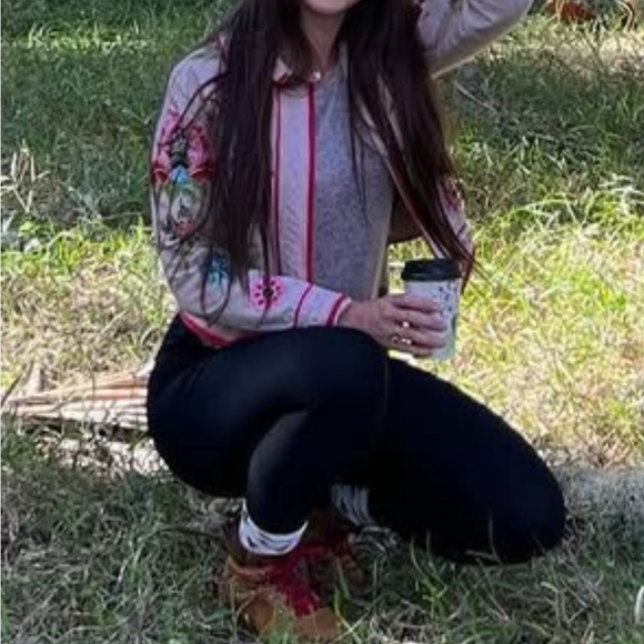 ASOS Beige Floral Embroidered Bomber Jacket Springs Summer - Picture 14 of 14